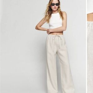 Women's Cream Wide-Leg Pants
